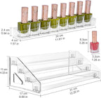 JessLab Sunglass Organizer, 4-Tier Clear Acrylic Acrylic Display Rack Nail Polish Organizer Eyeglasses Storage Essential Oil Holder Cosmetic Display Case Sunglasses Eyewear Shelf Tray
