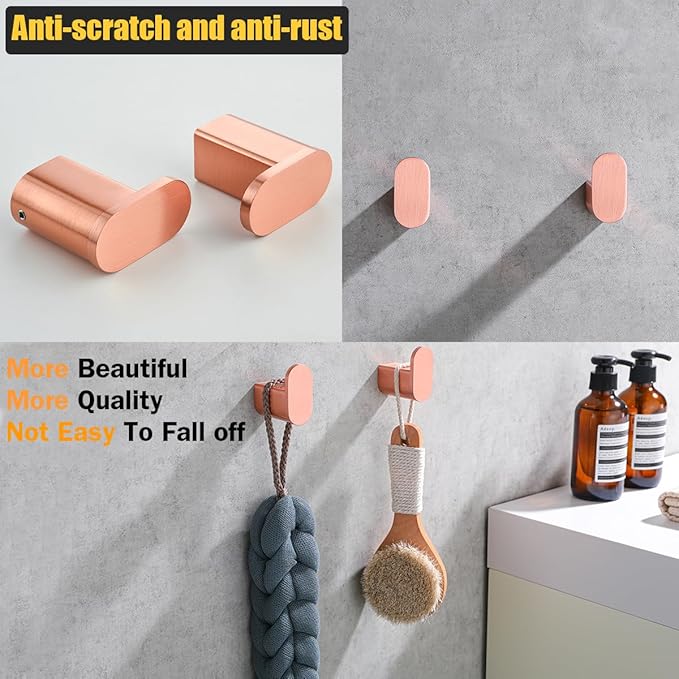 RANDOM Towel Hooks for Bathrooms Red Antique Copper Coat Hook Wall Mount Shower Hooks,Heavy Duty Robe Hook Stainless Steel Towel Holder,2 Packs.96026-8RAC