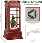 Christmas Snow Globe Lantern Christmas Decorations, Xmas Gifts Christma Vintage Home Decor Indoor,Sparkling with Music 6H Timer, Holiday Party Gifts (Snow Globe Tree)