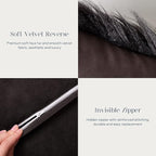 Phantoscope Pack of 2 Faux Fur Solid Throw Decorative Pillow Cover Cushion Covers Luxury Soft Decorative Pillowcase Fuzzy Pillow Covers for Bed/Couch,Black 26 x 26 Inches