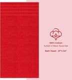 American Soft Linen Luxury 4 Piece Bath Towel Set, 600 GSM 100% Cotton Turkish Bath Towels for Bathroom, 27x54 in Large Bathroom Shower Towels, Red