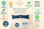 COTTON STICH Pinch Pleated Standard Pillow Shams Set of 2 Navy Blue 600 Thread Count 100 Percent Egyptian Cotton Soft Breathable Skin Friendly Decorative Pillow Covers 20x26 Inch
