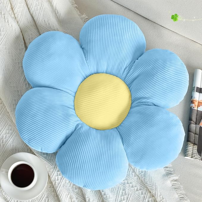 Cute Daisy Plush Throw Pillow - 19.6" Flower Shaped Seating Cushion