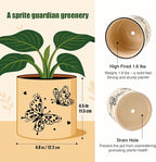 5 Inch Ceramic Plant Pots with Drainage Holes, Small Round Flower Pots for Indoor Plant, Unique Animal Flower Planters (Butterfly)
