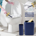 17PCS Bathroom Accessory Set Bathroom Set Navy Blue Bathroom Accessories,Toilet Brush, Trash Can, Qtip Holder Dispenser& 3PCS Soap Dispenser