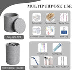 6-Piece Bathroom Accessory Set Resin, Gray Bath Accessories Complete with Toothbrush Holder, Lotion Soap Dispenser, 2 Qtip Holders,Vanity Tray,Bathroom Tumbler - Countertop Vanity Organizer