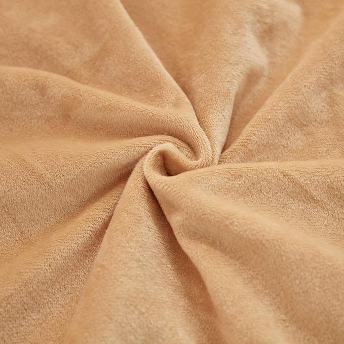 JAUXIO Diamond Pinch Pleated Crystal Velvet Pillowcases 2 Pack Solid Pintuck Throw Cushion Cover for Home Decor Hidden Zipper Closure (Camel, King)