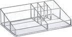 Amazing Abby - Tiffany - Acrylic Cosmetic Organizer, Transparent Plastic Makeup Holder, Compartmented, Shatter-Proof, Perfect Bathroom Vanity Storage Solution for Beauty Supply, Large