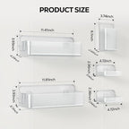 Nieifi Adhesive Wall Shelf, Shower Sheves 5 Pack with Soap Holder, Shower Organizer for Bathroom Organization, Clear