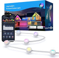 ASAHOM AI Permanent Outdoor Lights S107C, 150FT with 108 RGBCW LED Lights and Dual Output, 30,000 Lighting Effect Combination, IP67 Waterproof for House Halloween Christmas and Daily Decoration, White