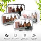 Weewooday 12 Pieces Clear Makeup Bags Cosmetic Storage Bags PVC Zipper Pouches Travel Waterproof Makeup Plastic Case for Women Organizing Toiletries Traveling Bathroom(Medium,Multicolor)