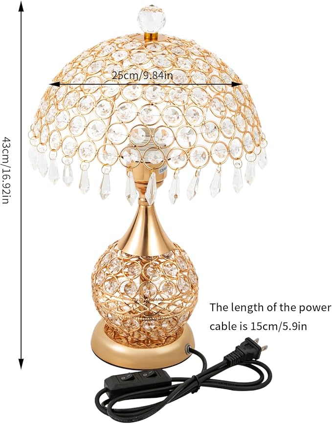 Eapmic Table Lamp,Bedside End Table Lamp ModernNightstand Desk Lamp Geometric Lamp with Shade for Living Bedroom Office(Modern,Style 5,Golden)