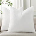 Pallene Faux Fur Plush Throw Pillow Covers 18x18 Set of 2, Soft Fluffy Couch Pillow Covers for Living Room, White