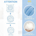 Sioloc Soft Knot Ball Pillows,Round Throw Pillow Cushion Home Decoration Plush Pillow,Throw Knotted Pillow Handmade Round Plush Pillow（10.6inches,Light Blue）