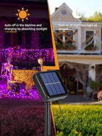 Flacchi 2 Pack Solar Halloween Lights Total 144ft 400 LED 8 Modes Outdoor String Lights Waterproof Solar Fairy Lights for Garden, Patio, Fence, Balcony, Outdoors,Holiday Decoration (Orange & Purple)