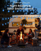 LORRYTE 2-Pack 120 LED Blue Solar Christmas Lights Outdoor - 72FT Crystal Globe Waterproof Solar String Lights with 8 Lighting Modes for Christmas Decorations, Garden, Patio, Party, Porch