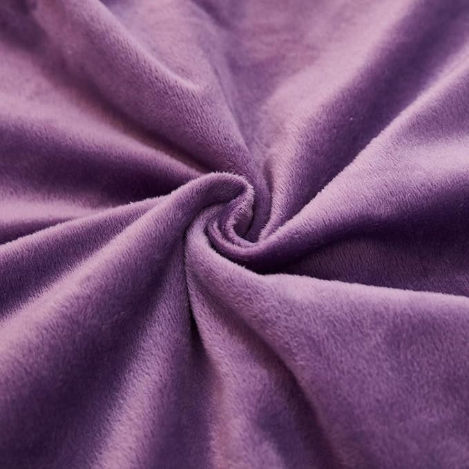 JAUXIO Diamond Pinch Pleated Crystal Velvet Pillowcases 2 Pack Solid Pintuck Throw Cushion Cover for Home Decor Hidden Zipper Closure (Purple, Standard)