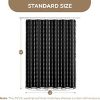 downluxe Linen Texture 3 in 1 Farmhouse Shower Curtain Set with Tassel, Boho Fabric Shower Curtains for Bathroom, Black, 72W x 84L