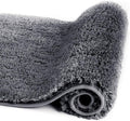 Walensee Bath Rug Non Slip Mat (20 x 32, Dark Grey) Water Absorbent Soft Microfiber Shaggy Machine Washable Thick Plush Shower Mat for Bathroom