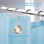 AmazerBath Waffle Shower Curtain, Baby Blue Fabric Shower Curtain with Waffle Weave, Heavy Duty Hotel Quality, 72 x 72 Inches
