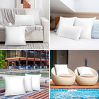 Pack of 2 22x22 Outdoor Pillow Inserts, Water Resistant Throw Pillow Inserts, Cushion Inner Pads for Patio, Furniture, Sofa, Bed, Living Room, Garden Decorative Waterproof Pillow Inserts