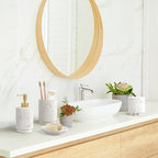 Bathroom Accessories Set 4 Pcs-Toothbrush Holders Set, Soap Dispenser, Cotton Swab Jars, Vanity Tray, Bathroom Organizer for Modern Bathrooms Decor, Gift for Home Apartment