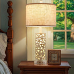 26" Farmhouse Table Lamp - 2 USB A+C 3-Way Dimmable Touch Lamps