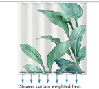 Shower Curtain, Banana Leaf Shower Curtain Fabric Green Leaf Shower Curtain, Weighted Hem, with 12 Hooks, Shower Curtains for Bathroom Waterproof Shower Curtain (72 "X 72")