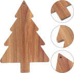 Amosfun Christmas Tree Charcuterie Board Xmas Cutting Board Fruit Tray Wooden Cheese Appetizer Tray Sushi Serving Tray 9.5 x 15 Inch
