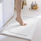 GRANNY SAYS Microfiber Bathroom Rugs Non Slip Washable, Water Absorbent Bath Mats for Tub, Soft Bath Mats for Bathroom Floor & Shower, Bath Rug, 20" x 32", White Bath Rugs