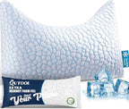 King Cooling Side sleeper pillow for adults,cervical neck support pillow for neck and shoulder pain Relief,Adjustable Shredded Memory Foam Bed Pillow 1 Pack with Additional Foam Fill Included (White)