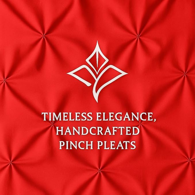 COTTON STICH Pinch Pleated Standard Pillow Shams Set of 2 Red 600 Thread Count Super Soft Red Pinch Pillow Shams Standard 20" x 26" Size 100% Egyptian Cotton Decorative Pillow Covers Set