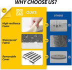 AAAAAcessories Outdoor Seat Cushions for Chairs, Waterproof, Fade-Resistant Patio Furniture Replacement Cushions, 20" x 18" x 3", Set of 2, Gray Cabana Stripe