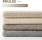 MIULEE Pack of 4 Christmas Couch Throw Pillow Covers 20x20 Inch Neutral Beige/Brown Soft Decorative Chenille Pillow Covers Farmhouse Accent Cushion Covers for Boho Home Decor Sofa Bedroom Living Room