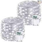 2 Pack 20FT 60LED Battery Operated Fairy Lights with Timer, Waterproof Battery String Lights Outdoor Indoor, Battery Twinkle Light for Bedroom Wedding Birthday Party Chirstmas (Cool White)