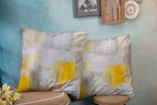 CAPSCEOLL Yellow Grey Throw Pillow Covers Modern Home Art Decor,20 X 20 Inches Set of 2 Pillow Cases Decorative,Abstract Oil Painting Pillowcases for Bedroom,Living Room,Cushion Couch Sofa
