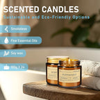 24-Pack Scented Candle Gift Box - 12 scents to Choose from (Rose/Lavender/Lemon/Vanilla), Natural Soy Wax - Birthday, Halloween and Christmas