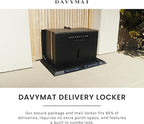 DAVYMAT ~ Transforming Doormat Package Locker/Anti-Theft Lockable Outdoor Parcel Safe/Secure Collapsible Porch Storage/Large 26x18x15" Capacity