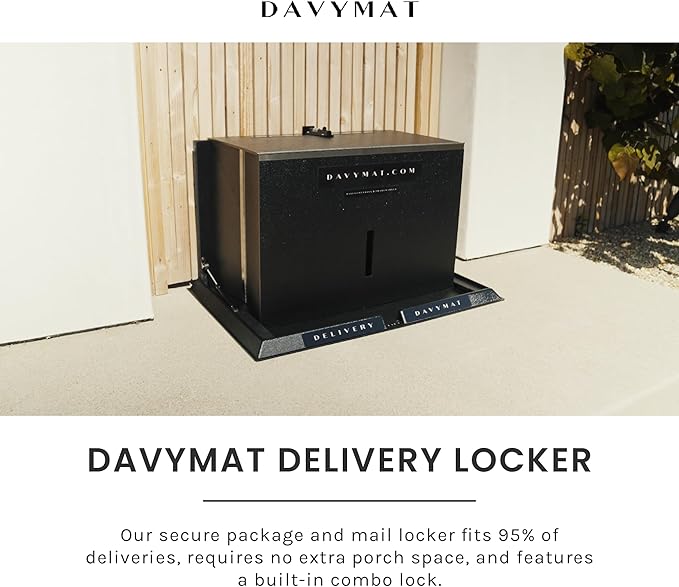 DAVYMAT ~ Transforming Doormat Package Locker/Anti-Theft Lockable Outdoor Parcel Safe/Secure Collapsible Porch Storage/Large 26x18x15" Capacity