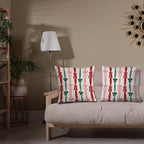 JINYO Retro Red and Green Christmas Ribbon Bow Pillow Covers 18x18, Coquette Christmas Decor, Preppy Red Green and Pink Xmas Throw Pillow Covers for Home Living Room Bedroom Set of 2