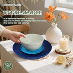 Wrova Wheat Straw Dinnerware Set of 32,Unbreakable Dinner Plates and Bowls Dishes Sets Service for 8,Dishwasher Safe Dinnerware Sets for Kitchen and Camping.Island Series