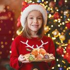 AWIZOM Christmas Hat Wooden Serving Tray Christmas Bamboo Platter Santa Hat Shape Wooden Charcuterie Board Wood Snack Dish Plate for Xmas Holiday Housewarming Present,14.17x10.79x0.59 Inch