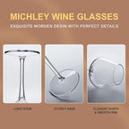 MICHLEY Floating Wine Glasses for Pool 18 OZ Unbreakable Tritan Plastic Stemmed Red Wine Glasses Ideal for Beach Bar Camping Dishwasher Safe, Set of 6