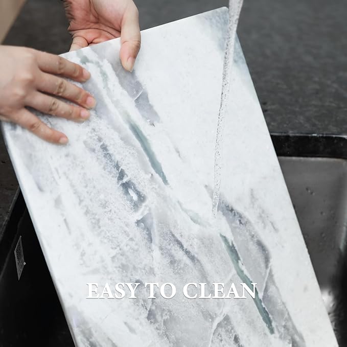 Koville Brazilian Natural Marble Cutting Board for Kitchen, 16x12inch Large Hand Crafted Marble Slab for Cheese, Charcuterie, Pastry Board - Wedding Gift, House Warming Gift