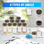 VIBRATITE 12 Pack Spice Jars with Acacia Lids, 4 oz Round Glass Jars Spice Containers Set with Labels, Pen, Funnel, Seasoning Storage Bottles with Shaker Lids for Rack, Cabinet, Drawer