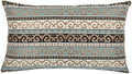 Decorative Throw Pillow Covers Turquoise and Black - 12 x 20 Inches Kilim Lumbar Pillows, Boho Room Decor for Couch, Bohemian Outdoor Case for Farmhouse, Ethnic Shams, Patio