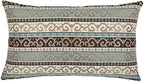Decorative Throw Pillow Covers Turquoise and Black - 12 x 20 Inches Kilim Lumbar Pillows, Boho Room Decor for Couch, Bohemian Outdoor Case for Farmhouse, Ethnic Shams, Patio