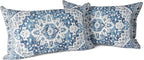 Snycler Boho Throw Pillow Covers 12x20 inch Set of 2 Blue Boho Rug Carpet Double Sided Pattern Cotton Soft Pillow Case Cushion Cover Pillowcase for Couch Sofa Bed Decorative