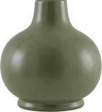 BoutiqueRugs Navarro Boho Ceramic Bedside Table Lamp for Bedroom Nightstand and Living Room - Shade Cotton - Green, White - 13" H