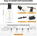 litogo 120ft Patio Lights Outdoor Waterproof, LED Outdoor String Lights with Shatterproof Edison Bulbs, Dimmable Outside Hanging Light with Timer for Bistro Cafe Tent Yard Garden Porch